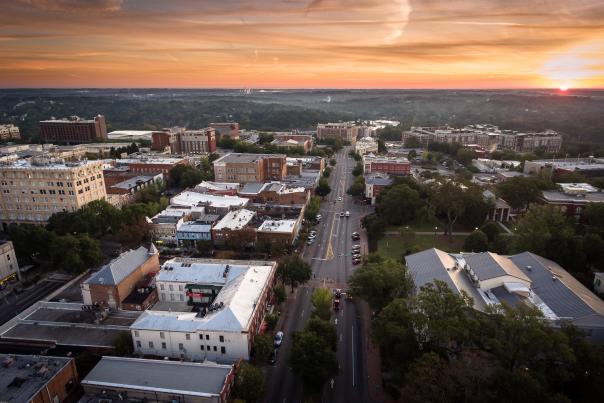Arial Shot of Downtown Athens