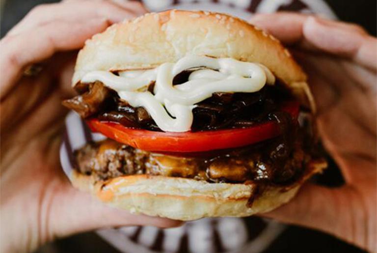 Farm Burger up close burger