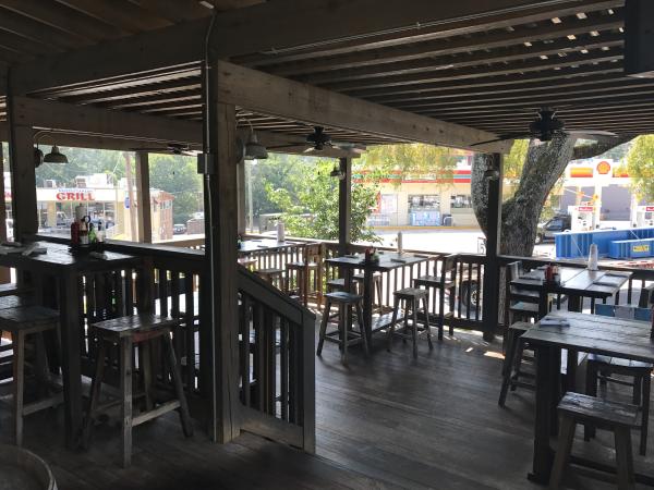 Outdoor patio at Marker Seven Coastal Grill in Athens, GA