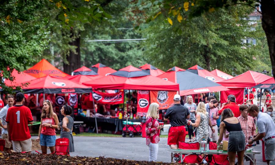 People Tailgating for UGA game