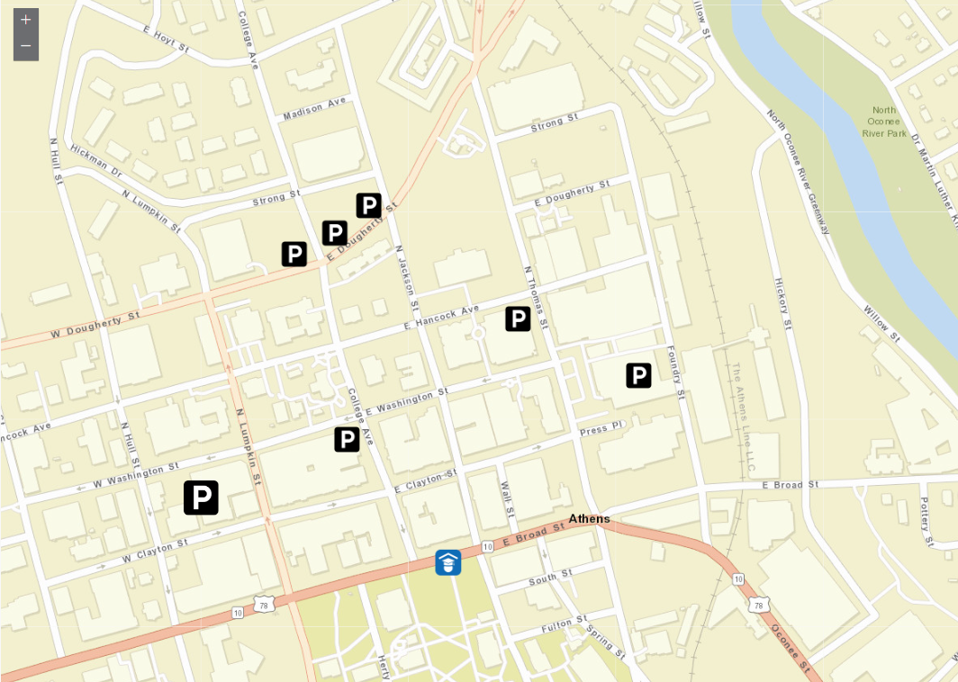 Downtown Athens Parking Map